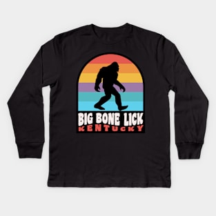 Big Bone Lick State Park Bigfoot Sasquatch Kentucky Bison Kids Long Sleeve T-Shirt